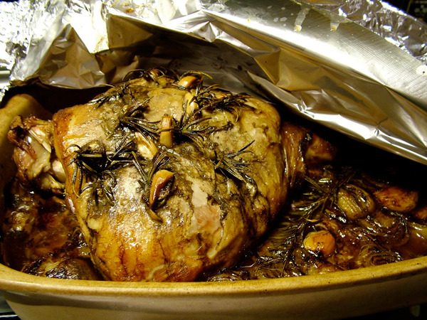 Slow Cooked Leg of Lamb with Anchovies