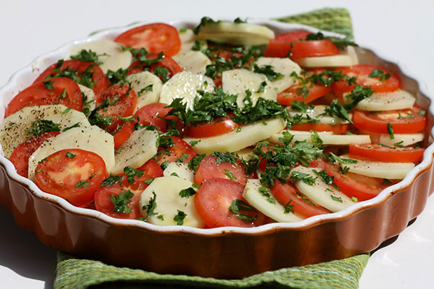 Baked Potatoes and Tomatoes 