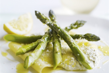 OPEN RAVIOLI OF ASPARAGUS AND RICOTTA