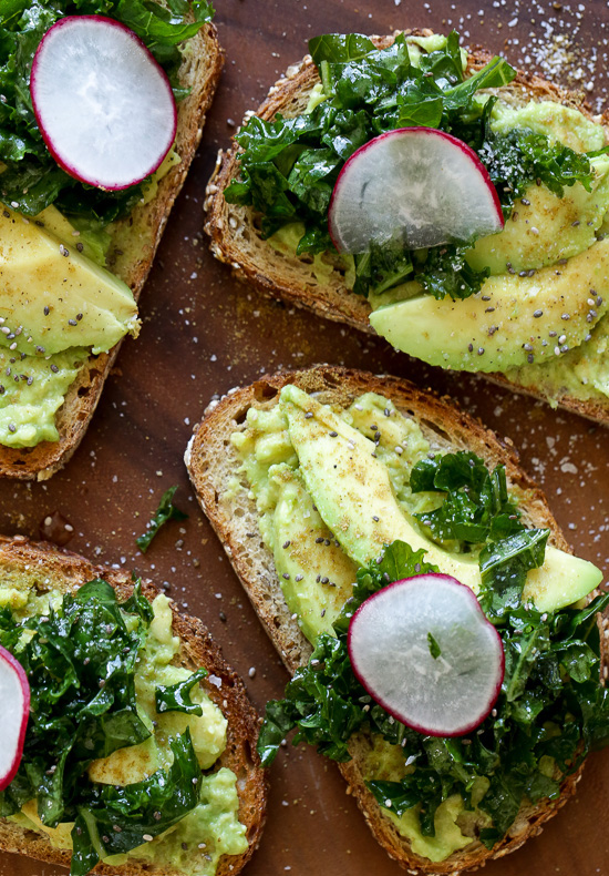 Avocado toast with lemon and kale recipe
