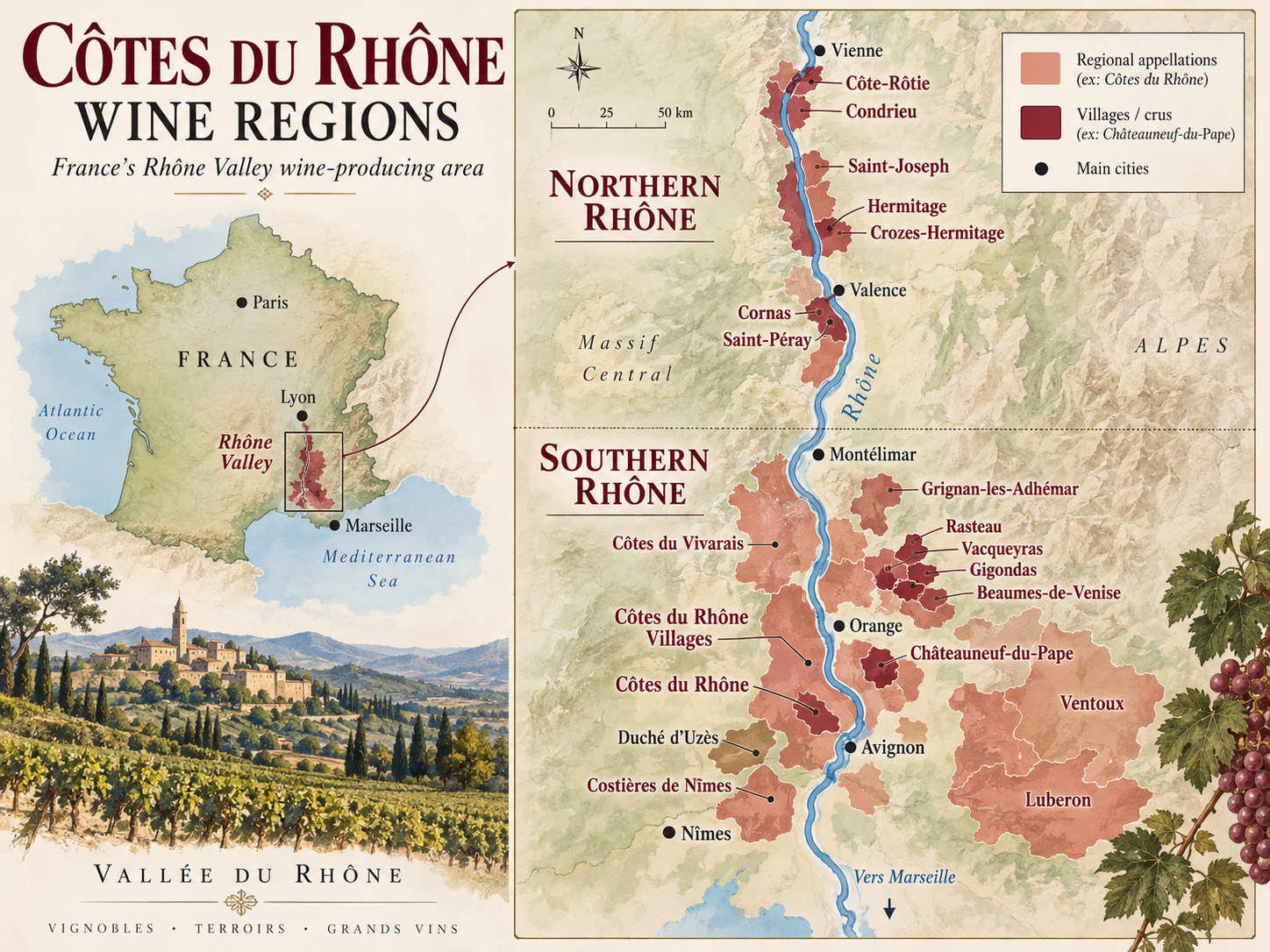 Côtes du Rhône wine regions